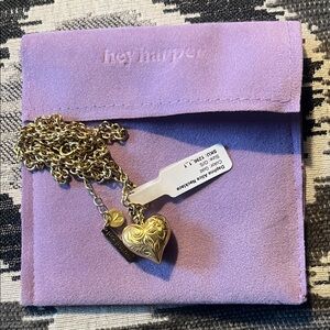 Hey Harper Daphne Alice Heart Locket Necklace – Waterproof Gold